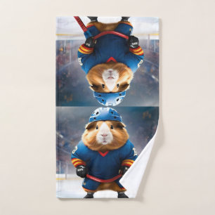 Ice Hockey Guinea Pig, Hand Towel