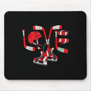 Ice Hockey Heart Valentines Day Love Gifts Boys Gi Mouse Mat