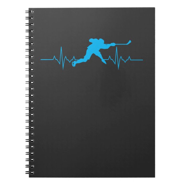 Ice Hockey Heartbeat Notebook (Front)