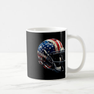 Ice Hockey Helmet Us Patriotic American Flag Men  Coffee Mug