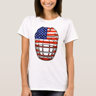Ice Hockey Helmet - USA T-Shirt