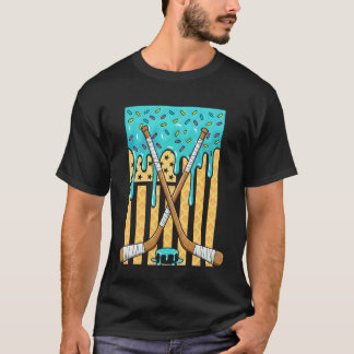 Ice Hockey Ice Cream Drip Boys American Flag Youth T-Shirt