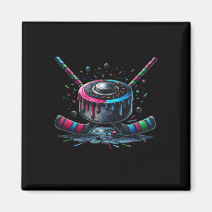 Ice Hockey Ice Cream Drip With Sprinkles Game Day Magnet