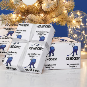 Ice Hockey Ice Makes Me Happy Ice Hockey Wrapping Paper
