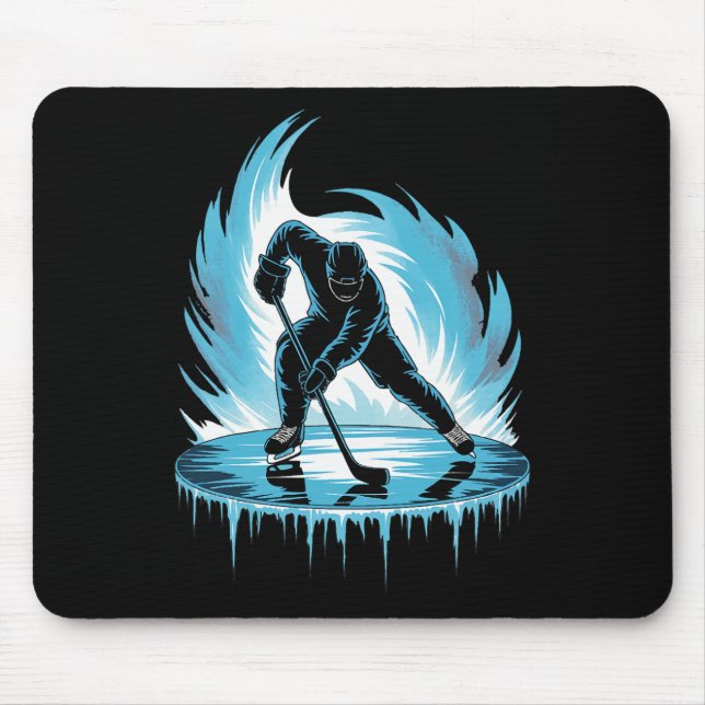 Ice Hockey Illustration Graphic  Mouse Mat (Front)