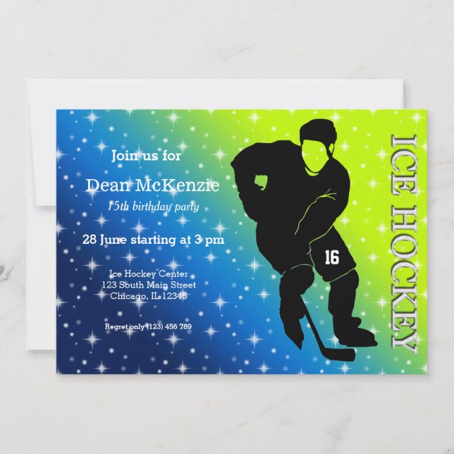 Ice Hockey Invitation (Front)