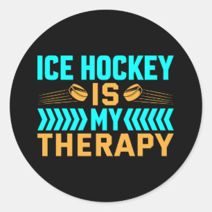 Ice Hockey is My Therapy Classic Round Sticker