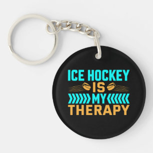 Ice Hockey is My Therapy Key Ring