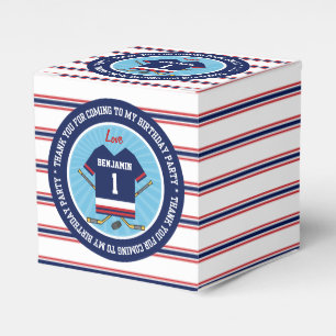 Ice Hockey Jersey 1st Birthday Thank you Favour Box