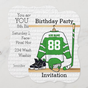 Ice Hockey Jersey Birthday party invitations