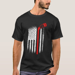 Ice Hockey Jersey Penalty Box Puck Us Flag T-Shirt