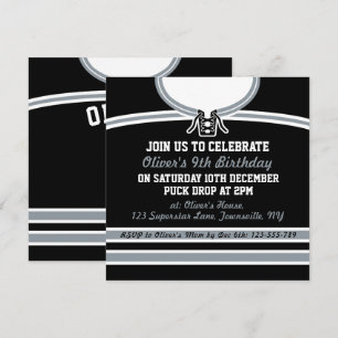 Ice Hockey Jersey Themed Party Invites Template