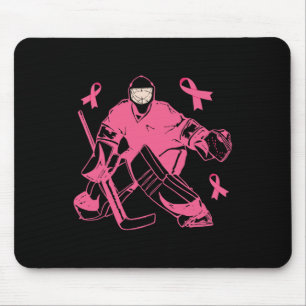 Ice Hockey Keeper Pink Ribbon Breast Cancer Awaren Mouse Mat