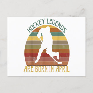Ice Hockey Legends Are Born In April Birthday Postcard