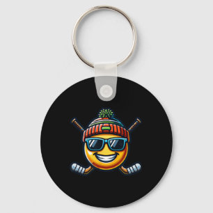 Ice Hockey Lemon Cool Sport Fun Sticks Key Ring