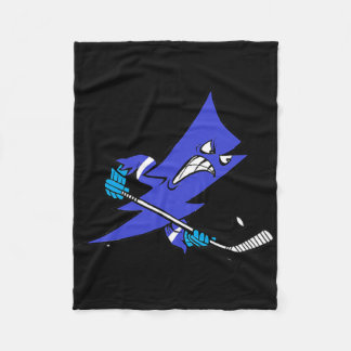Ice Hockey Lightning Bolt Fast Slap Shot  Fleece Blanket