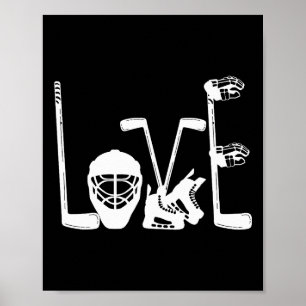 Ice Hockey Love Funny Hockey Valentine's Day Men W Poster