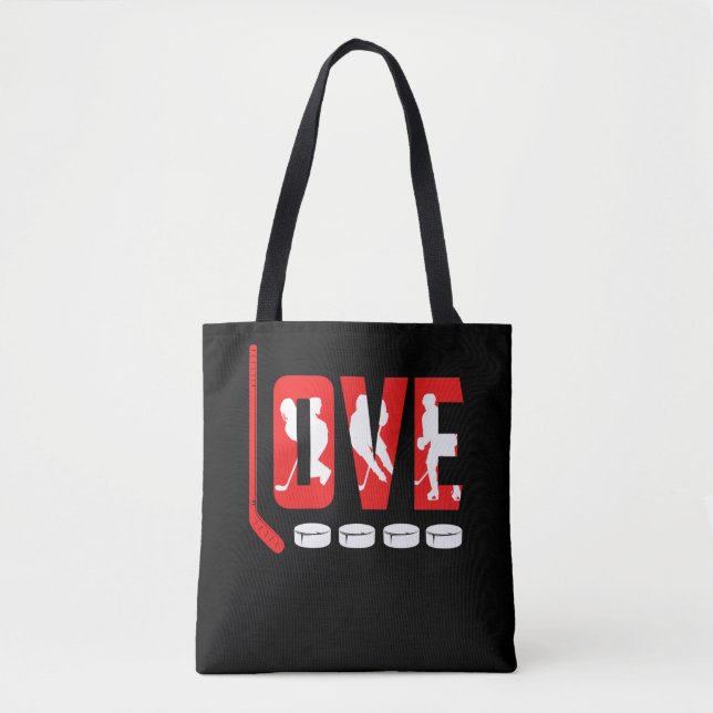 Ice Hockey Love Ice Sports Tote Bag (Front)