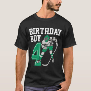 Ice Hockey Lovers Kids 4th Hockey Birthday Boy Pla T-Shirt