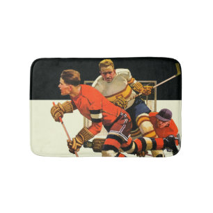 Ice Hockey Match Bath Mat