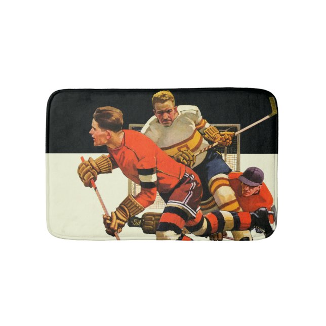 Ice Hockey Match Bath Mat (Front)