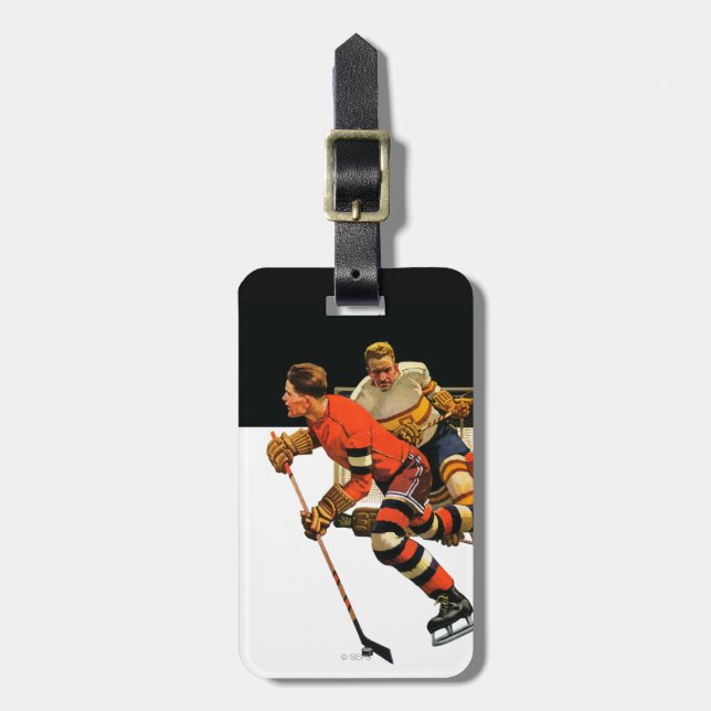 Ice Hockey Match Luggage Tag (Front Vertical)