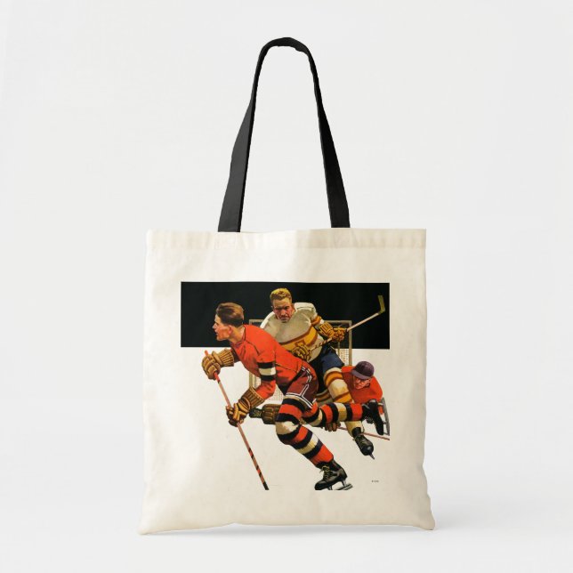 Ice Hockey Match Tote Bag (Front)
