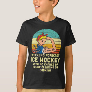 Ice Hockey Mom Weekend Forecast Funny Sport Mommy T-Shirt
