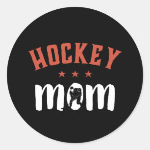 Ice Hockey Mum Vintage Retro Proud Sports Mother Classic Round Sticker