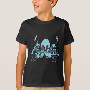 Ice Hockey Octopus Squid Ocean Sea Monster Beast T-Shirt