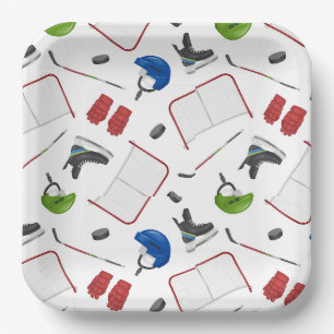Ice Hockey Paper Plates, Hockey Birthday Party Plate