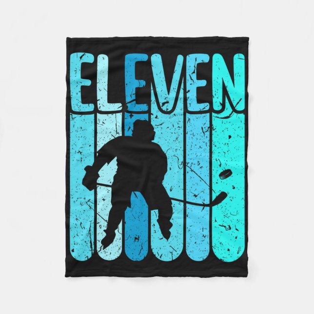 Ice Hockey Player 11th Birthday Boys Ice Hockey  Fleece Blanket (Front)