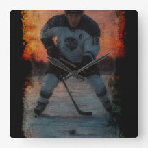 Ice Hockey Player at Sunset