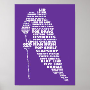 Ice Hockey Player Calligram Posters