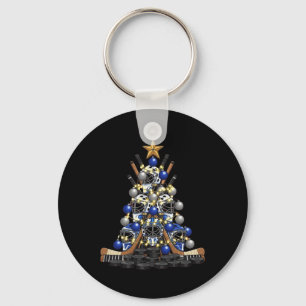Ice Hockey Player Christmas Tree Lights Xmas Funny Key Ring