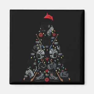 Ice Hockey Player Christmas Tree Xmas Funny Boys K Magnet