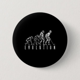 Ice Hockey Player Evolution Funny Man Ape Caveman  6 Cm Round Badge
