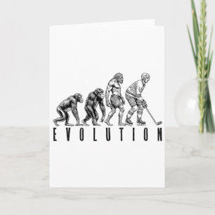 Ice Hockey Player Evolution Funny Man Ape Caveman Card