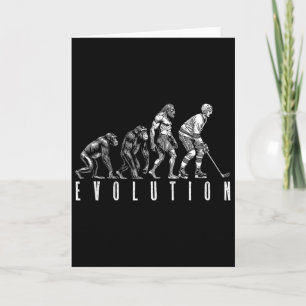 Ice Hockey Player Evolution Funny Man Ape Caveman Card