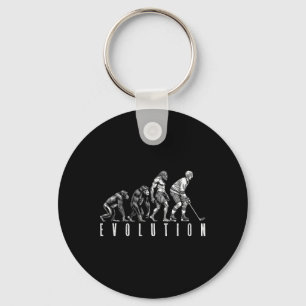 Ice Hockey Player Evolution Funny Man Ape Caveman Key Ring
