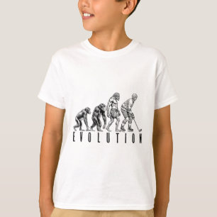 Ice Hockey Player Evolution Funny Man Ape Caveman  T-Shirt