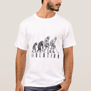 Ice Hockey Player Evolution Funny Man Ape Caveman T-Shirt