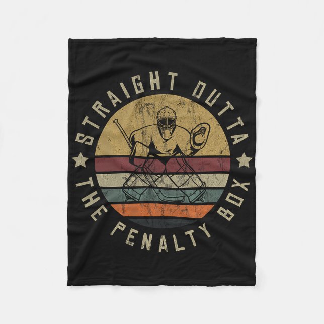 Ice Hockey Player Goalie Jersey Puck Face Mask Tea Fleece Blanket (Front)