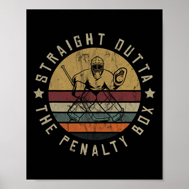 Ice Hockey Player Goalie Jersey Puck Face Mask Tea Poster (Front)