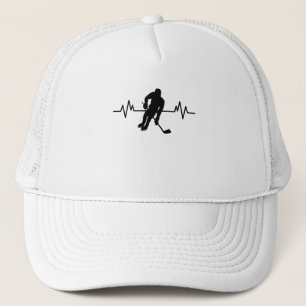 Ice Hockey Player Heartbeat Fun Funny Sports Gift Trucker Hat