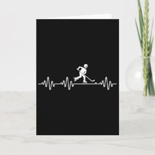 Ice Hockey Player Heartbeat Men Funny Ice Hockey Card