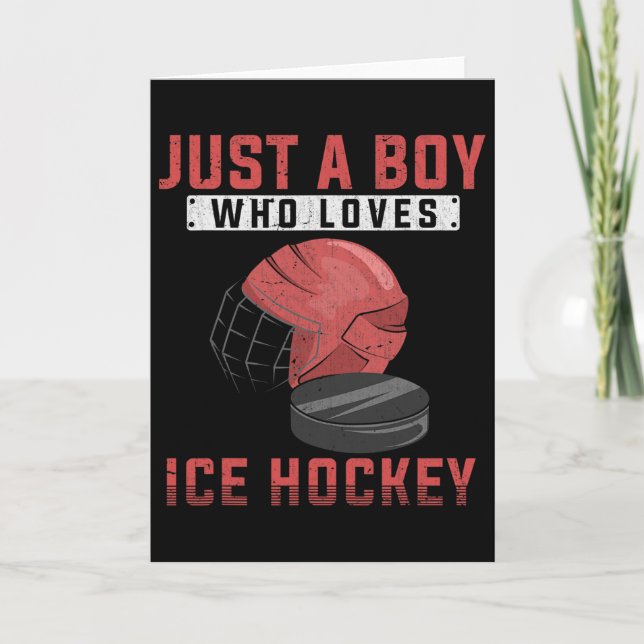 Ice Hockey Player Ice Hockey Fan Goalie Boys Ice H Card (Front)