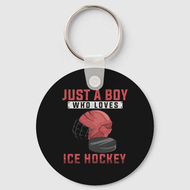 Ice Hockey Player Ice Hockey Fan Goalie Boys Ice H Key Ring (Front)