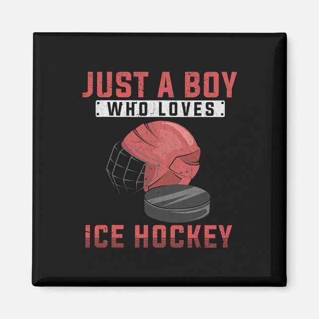 Ice Hockey Player Ice Hockey Fan Goalie Boys Ice H Magnet (Front)