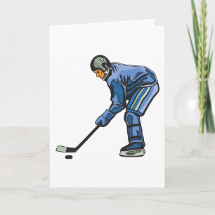 Ice Hockey Player in Blue Uniform Card